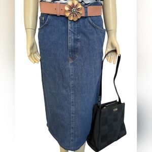 Polo Ralph Lauren Denim Midi Skirt, Authentic Dungarees vintage